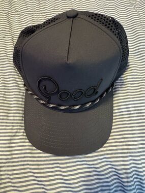 Black 'Good' Embroidered Trucker Hat